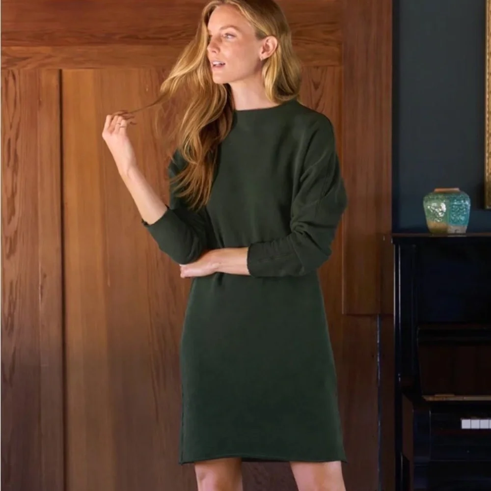 Frank & eileen green izzie sweatshirt party dress womens L cotton
